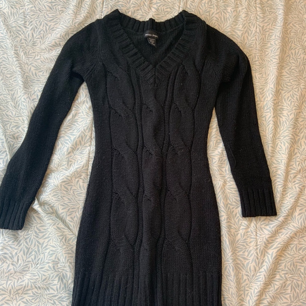 Black sweater dress